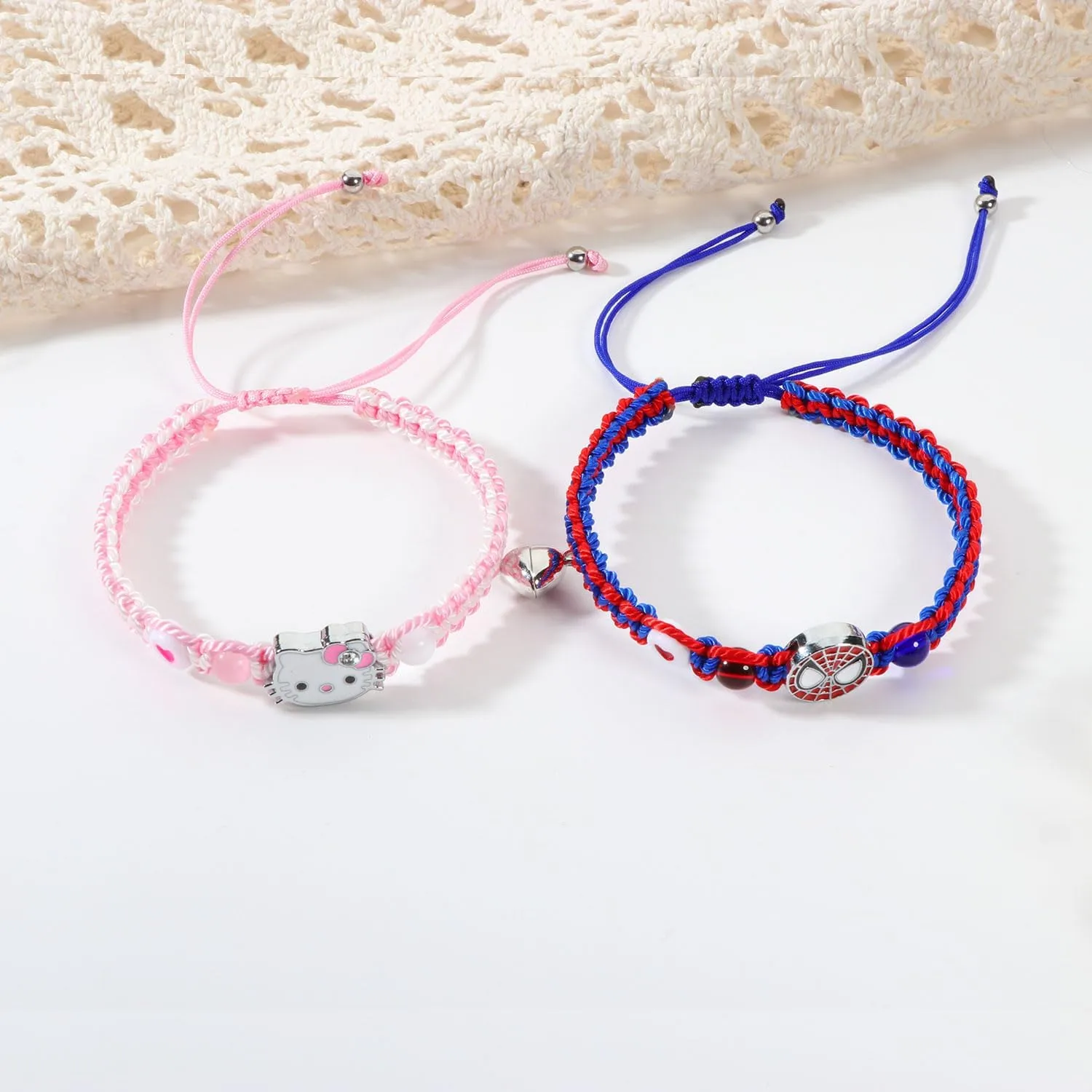 Friendship/Couples Bracelets Set, Valentines Day Birthday Jewelry Gifts for Bf and Gf Soulmate, Matching Spider Bracelet for Best Friend Bestie Daughter Son Grandson