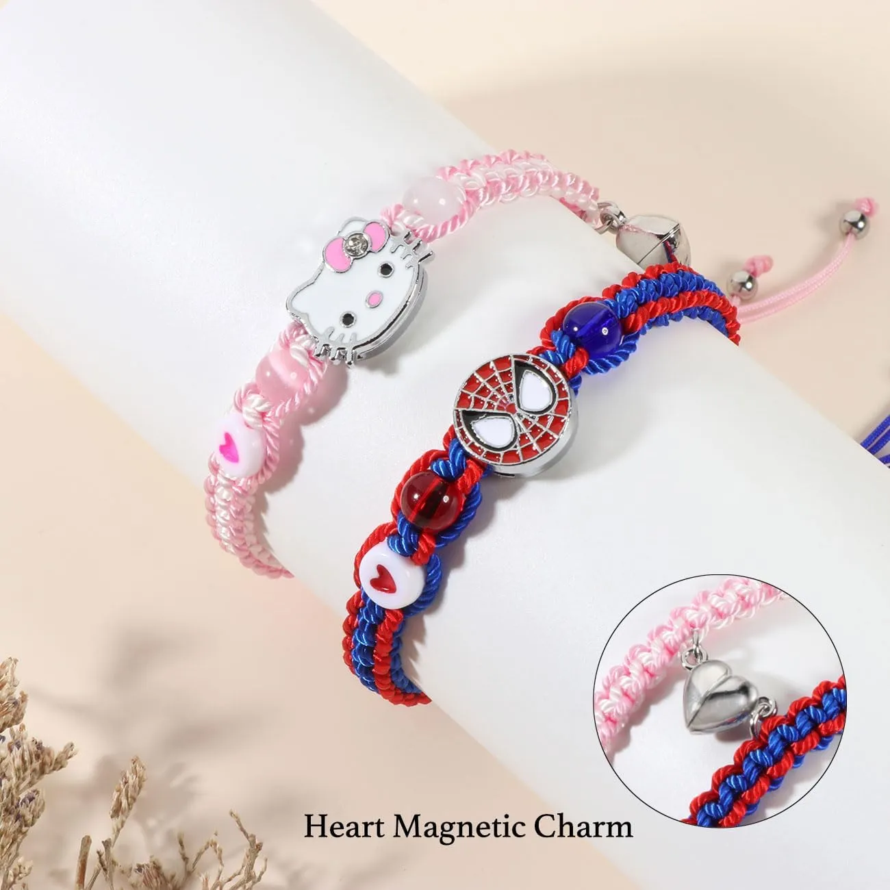 Friendship/Couples Bracelets Set, Valentines Day Birthday Jewelry Gifts for Bf and Gf Soulmate, Matching Spider Bracelet for Best Friend Bestie Daughter Son Grandson