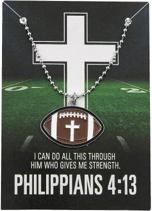 Fun Express 20" Religious Football Necklaces with Bible Verse Card - 12 Pieces