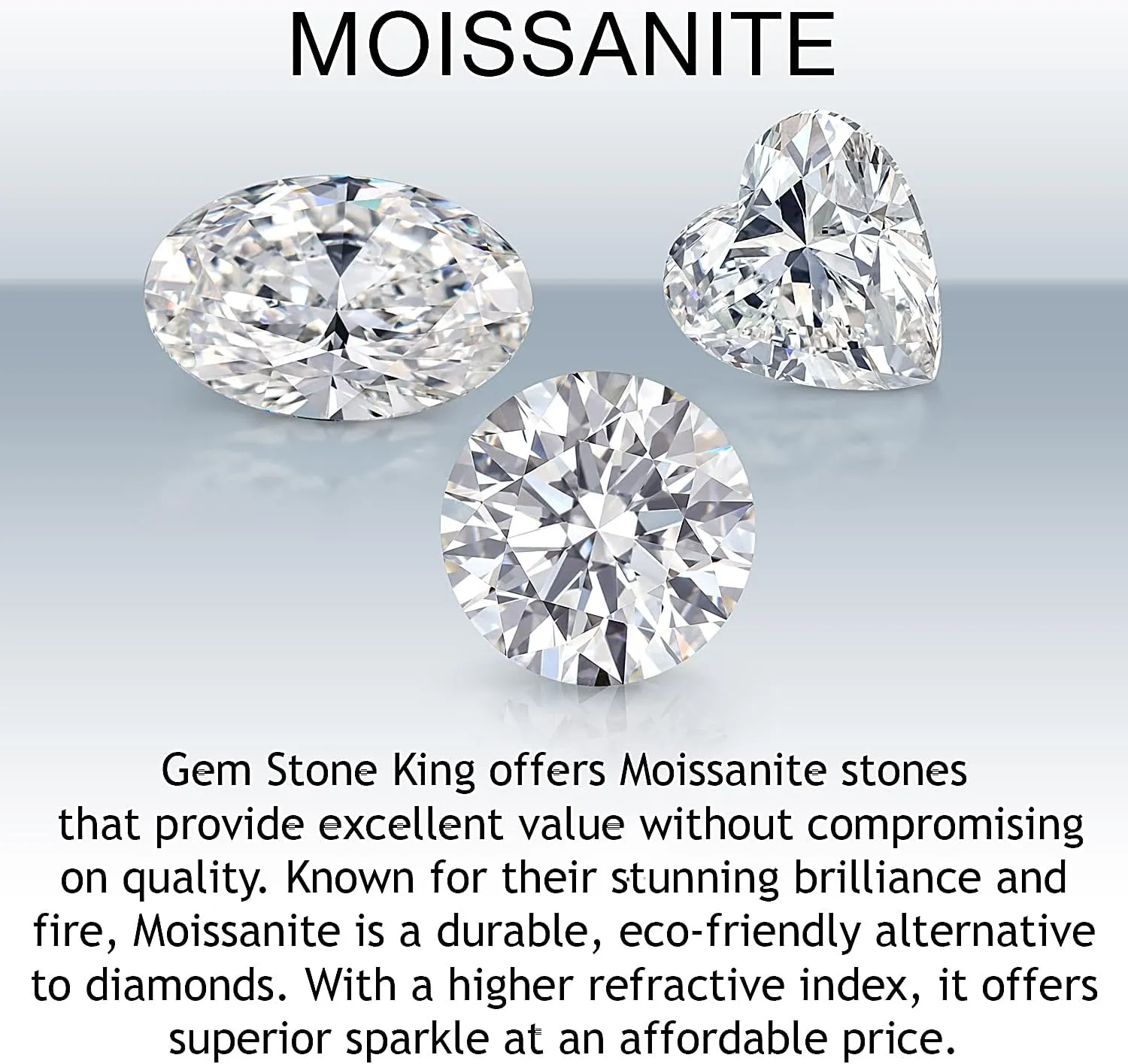 Gem Stone King 925 Sterling Silver and 10K Yellow Gold White Moissanite and White Lab Grown Diamond Engagement Ring For Women (0.54 Cttw, Gemstone, Available in size 5, 6, 7, 8, 9)