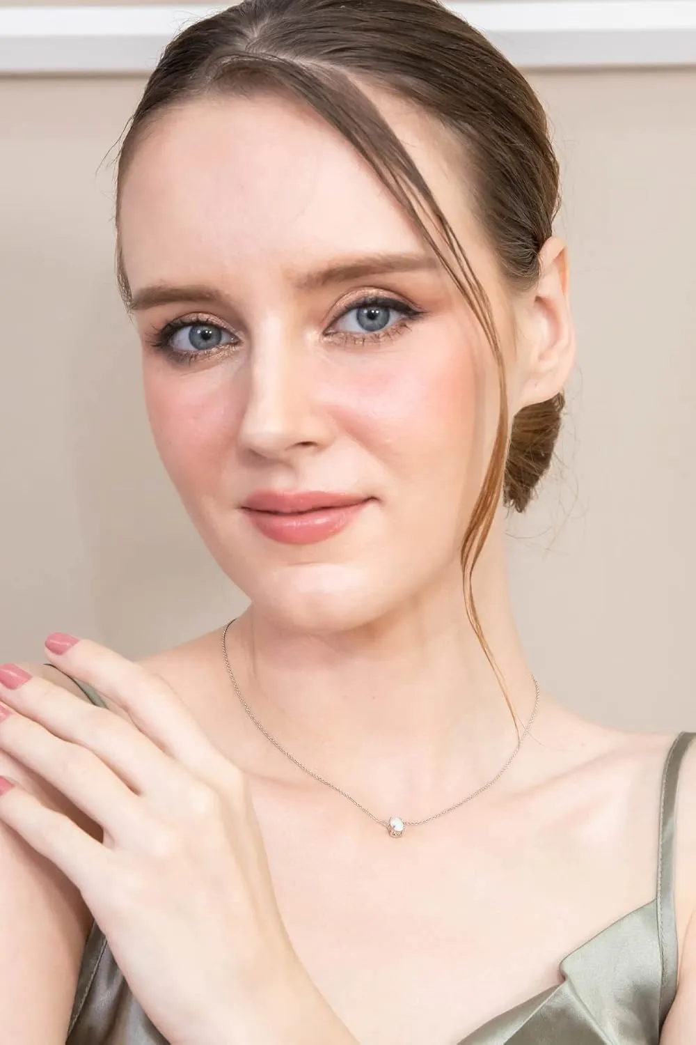 Genuine Birthstone Solitaire Oval Gemstone Necklaces - Silver Choker & Layered Styles for Women
