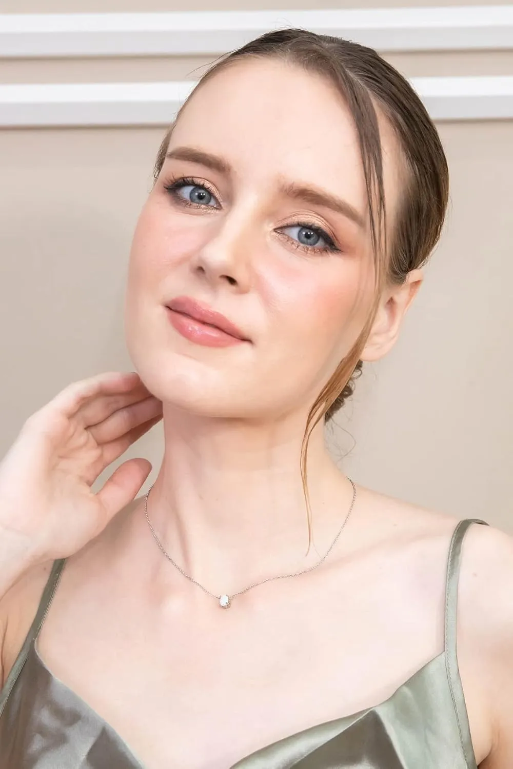 Genuine Birthstone Solitaire Oval Gemstone Necklaces - Silver Choker & Layered Styles for Women