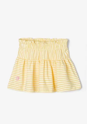 Girl's Yellow Stripes Logo Skirt