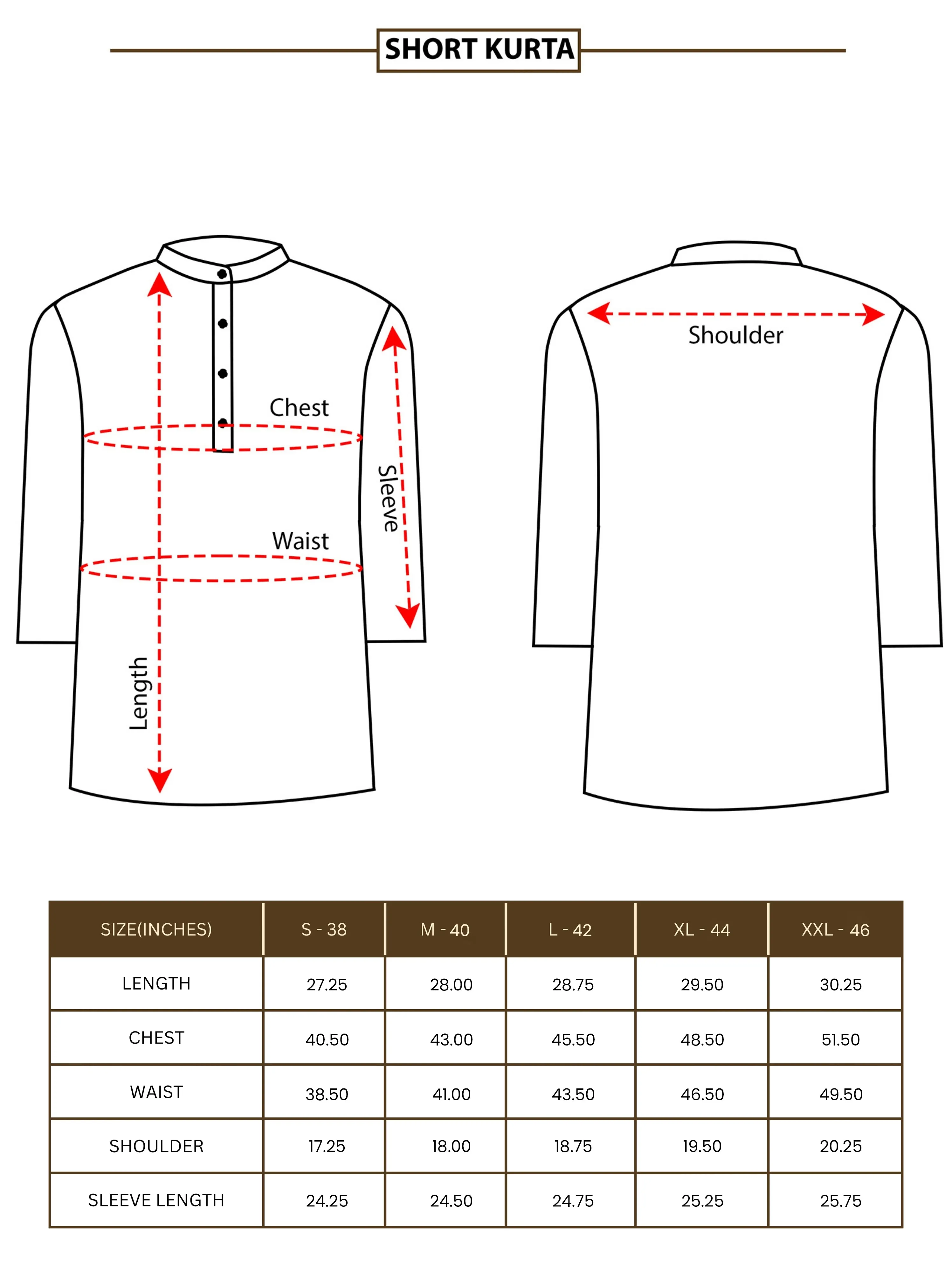 Gold Banarasi Dobby Short Kurta