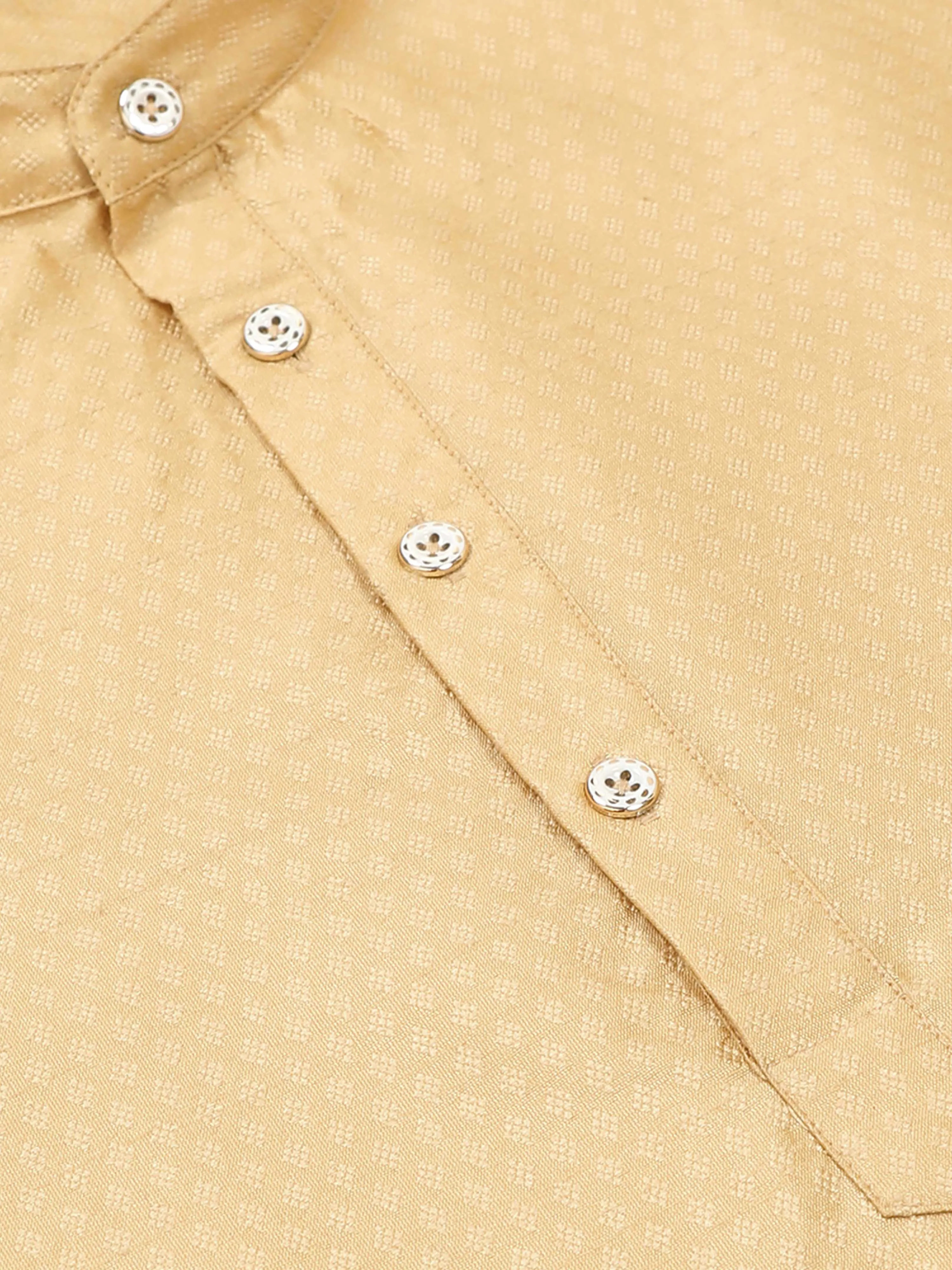 Gold Banarasi Dobby Short Kurta