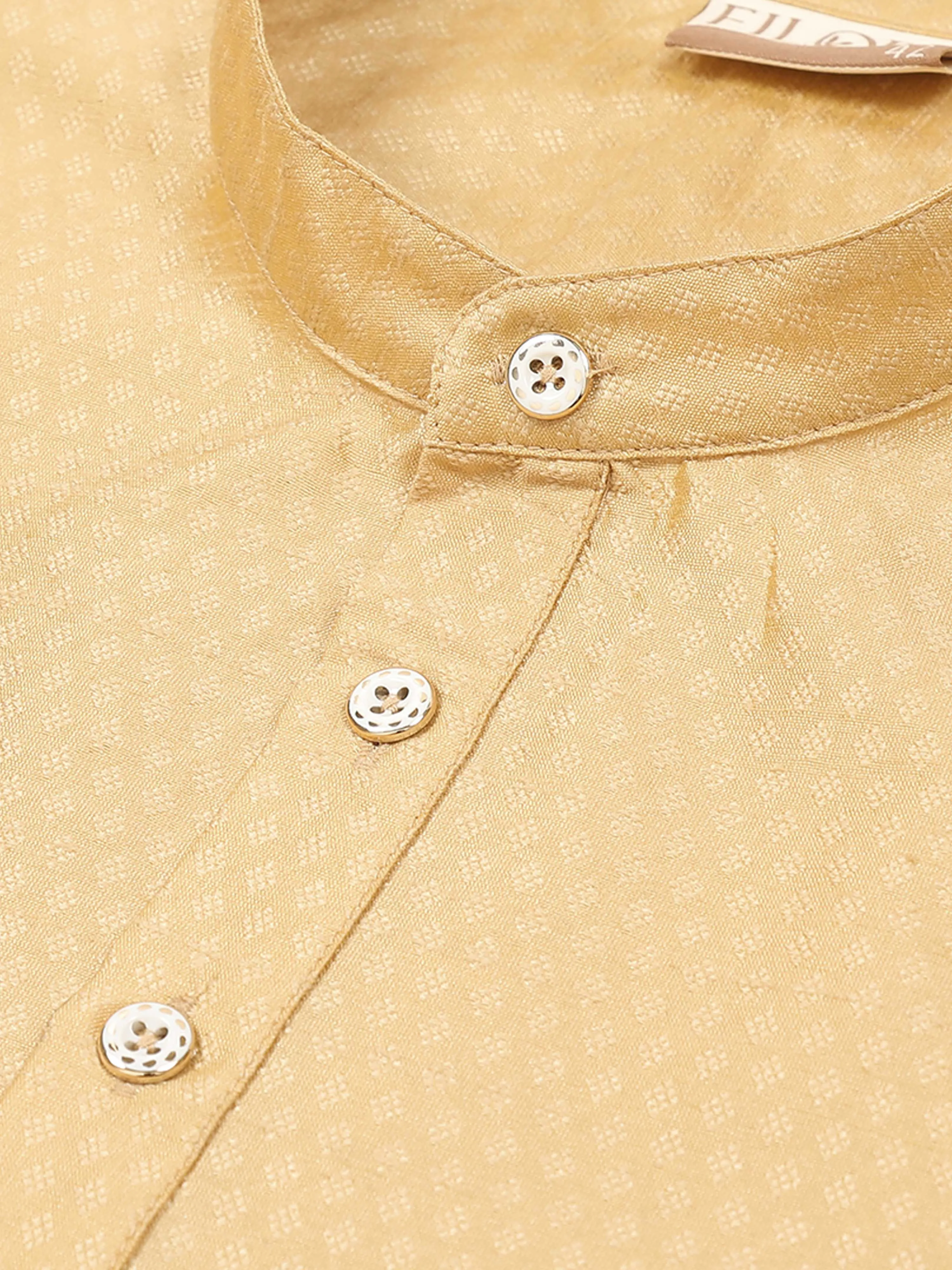 Gold Banarasi Dobby Short Kurta