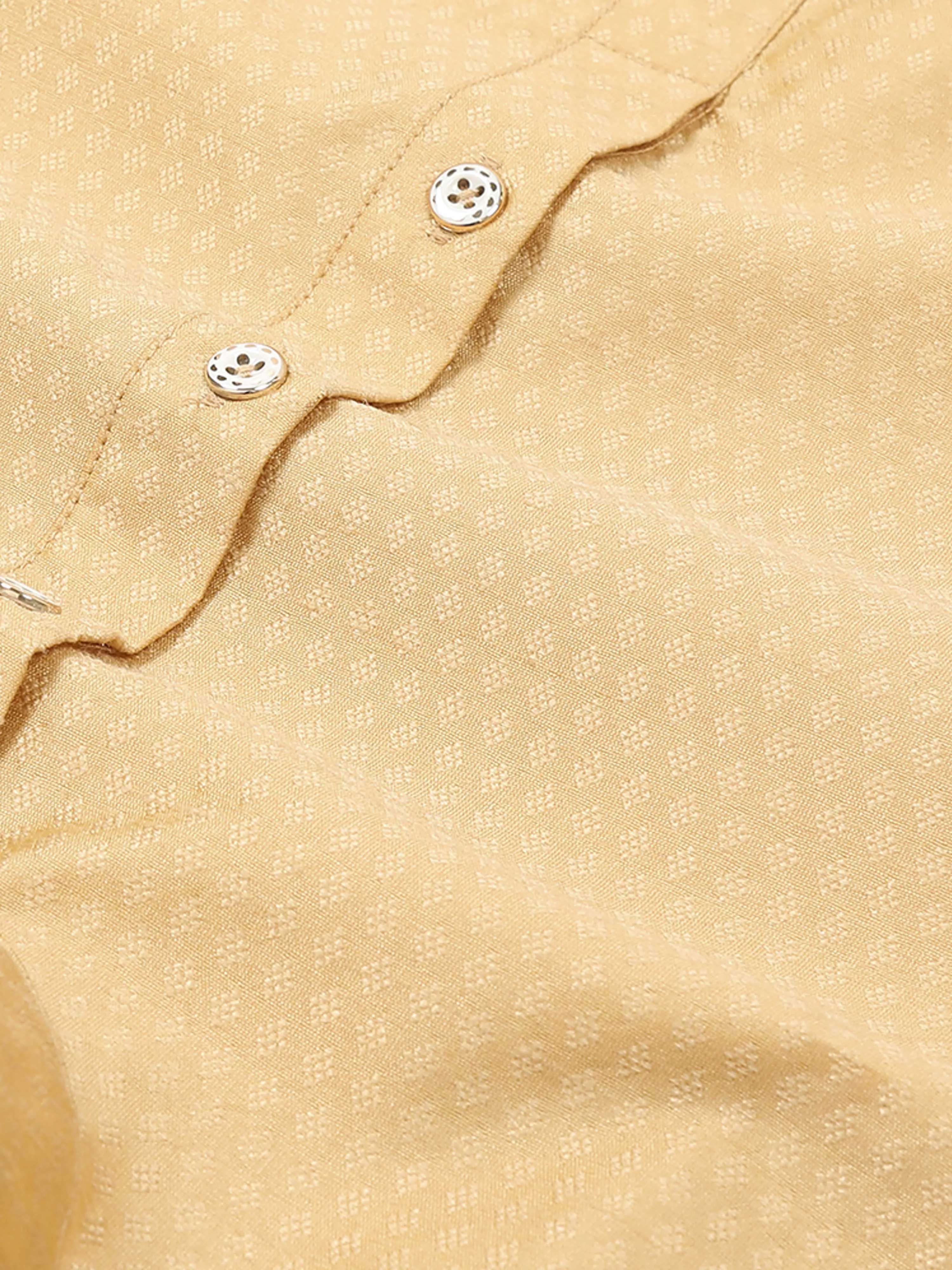 Gold Banarasi Dobby Short Kurta