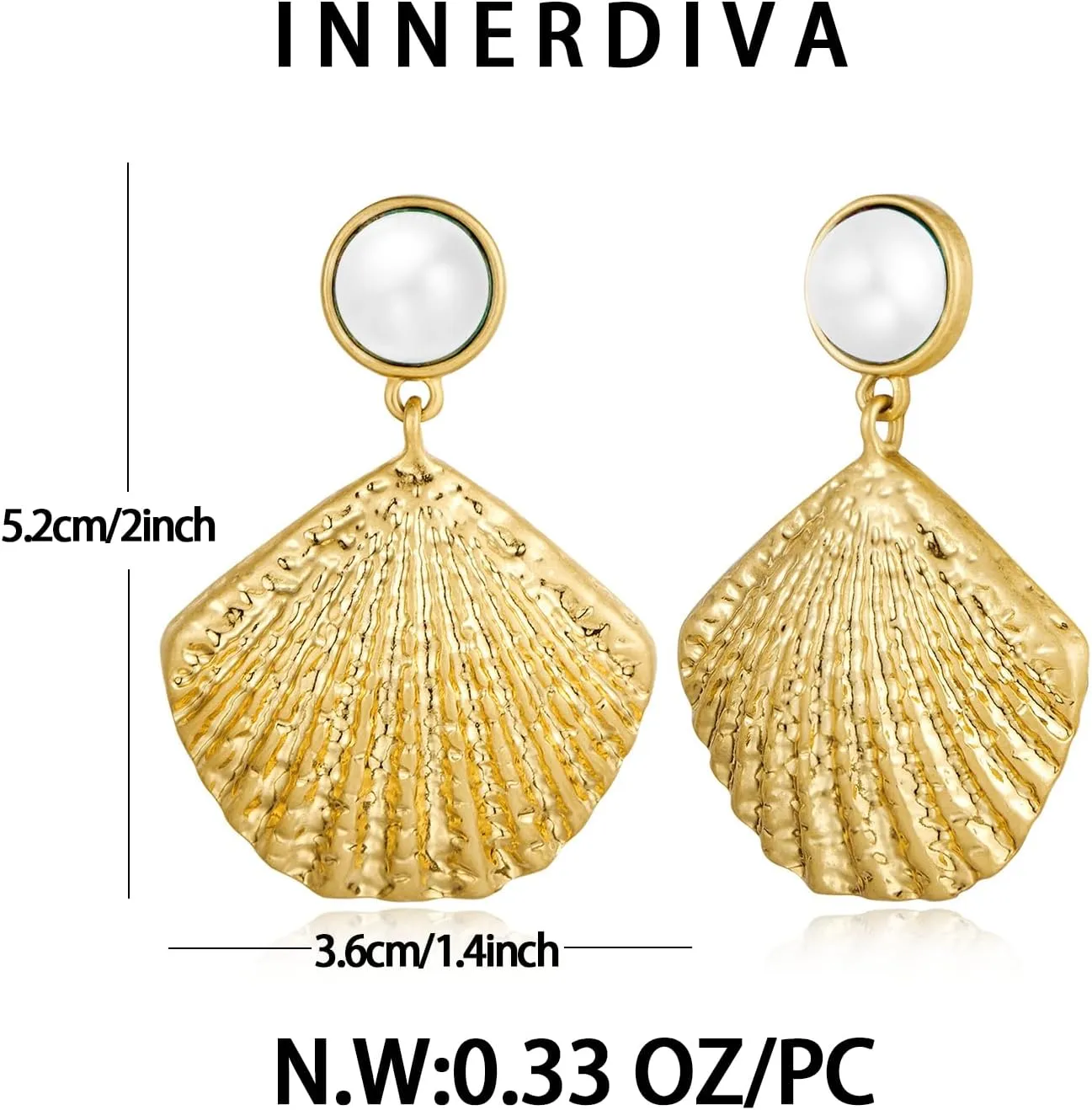Gold Boho Ocean Earrings, Shell Earrings Seashell Stud Earrings Beach Jewelry Gifts for Women