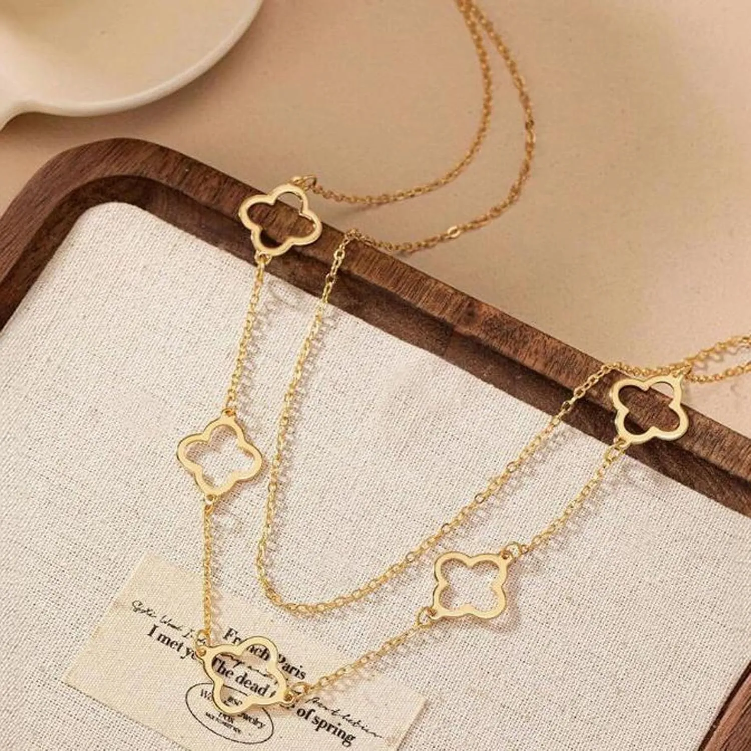 Gold Charm Necklace For Women Star Pearl Charms Pendant Neckalces Dainty 14K Gold Plated Summer Beach Ocean Jewelry Gifts