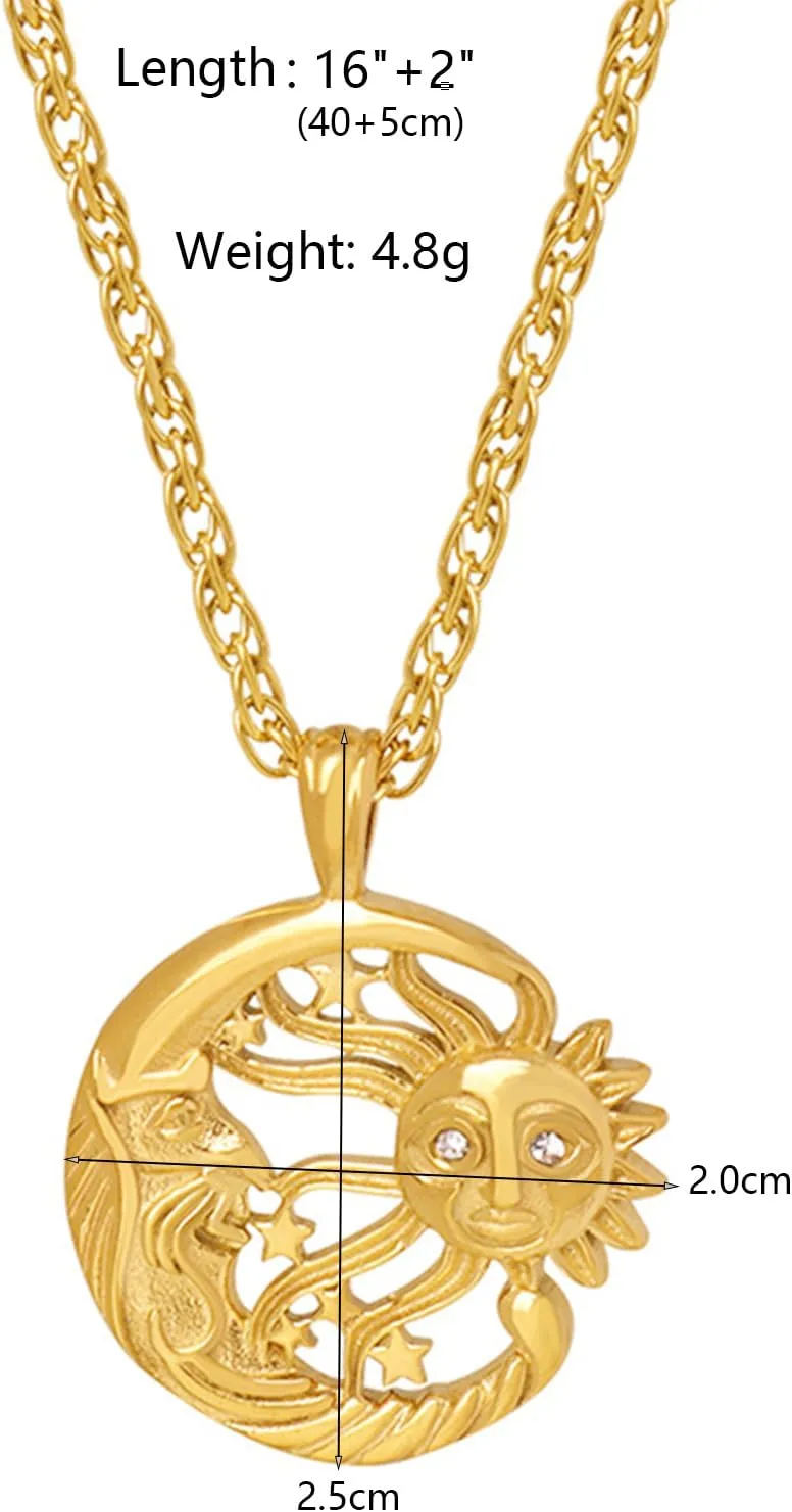 Gold Coin & Heart Pendant Necklaces for Women - Fashion Cross & Teardrop Designs