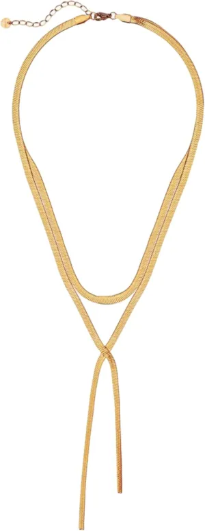 Gold Color YNecklace for Women, Dainty Long Necklace Gold Plated/Silver Y-Shaped Layered Chain Drop Necklaces for Women Trendy Simple Gold Jewelry For Women Valentines Gift
