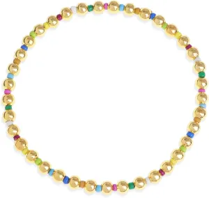 Gold Colorful Seeds Beaded Stretch Bracelets for Women, Cute Trendy Handmade Rainbow Beads Stack Elastic Friendship Bracelet Holiday Fashion Jewelry Gift