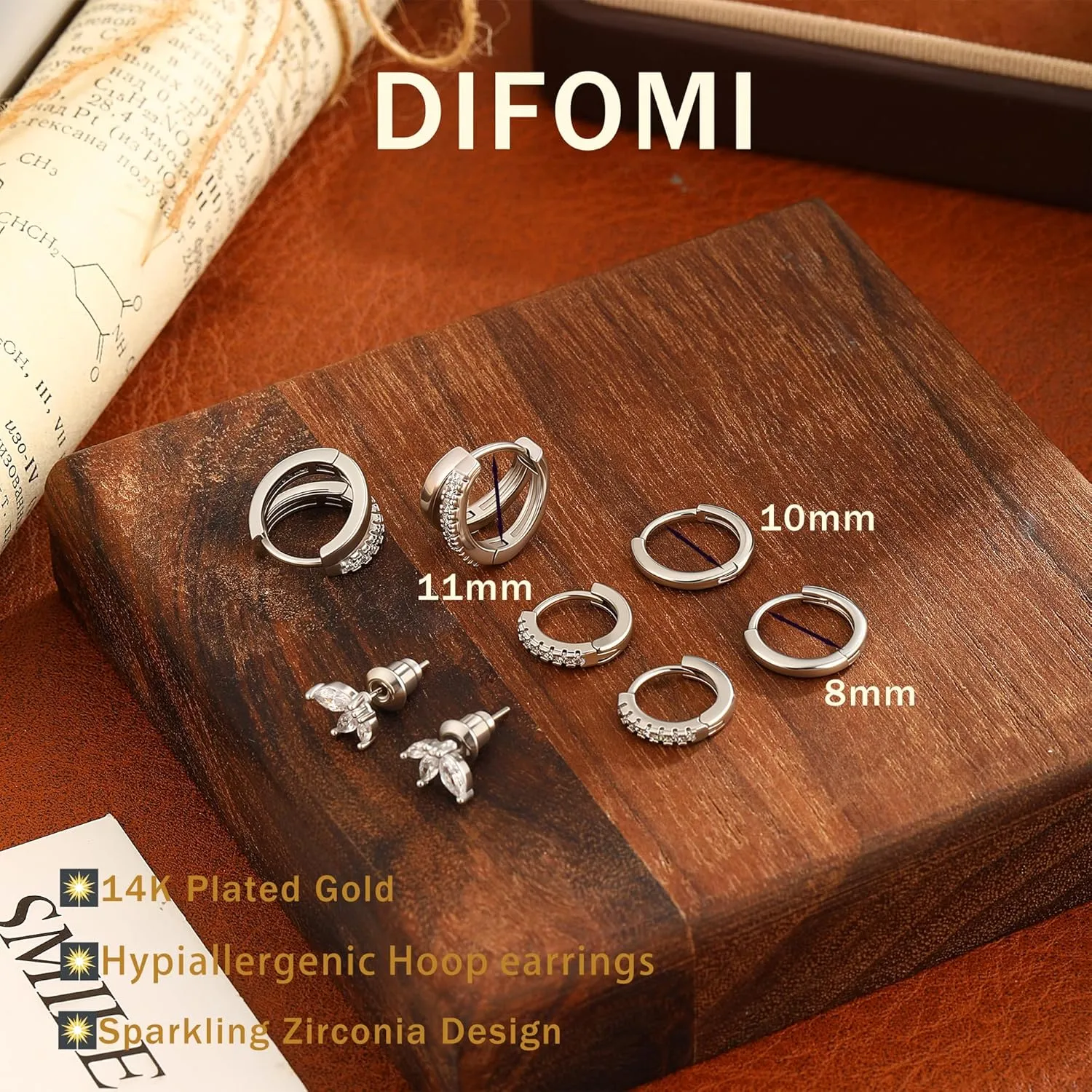 Gold Hoop Earrings Set for Women Trendy,14K Gold/Sterling Silver Plated Hypoallergenic Stud Earrings Set Cartilage Earrings for Multiple Piercing for Women Gold/Sliver Jewelry Gift for Mom