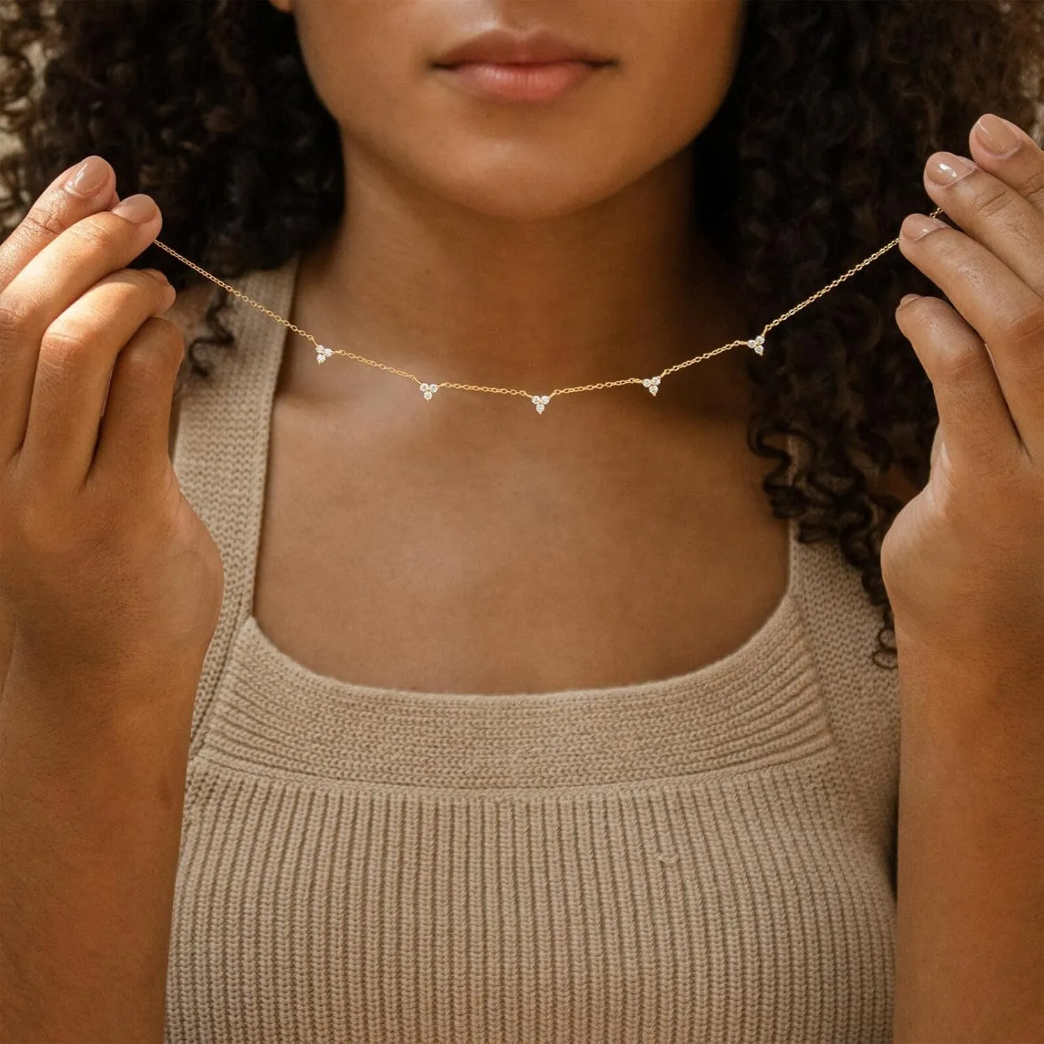 Gold Necklace for Women, 14K Gold/Silver Plated Station Necklace Paperclip Chain Necklaces for Women, Zircon Station Necklace Layered Freshwater Pearl Necklace Jewelry for Women