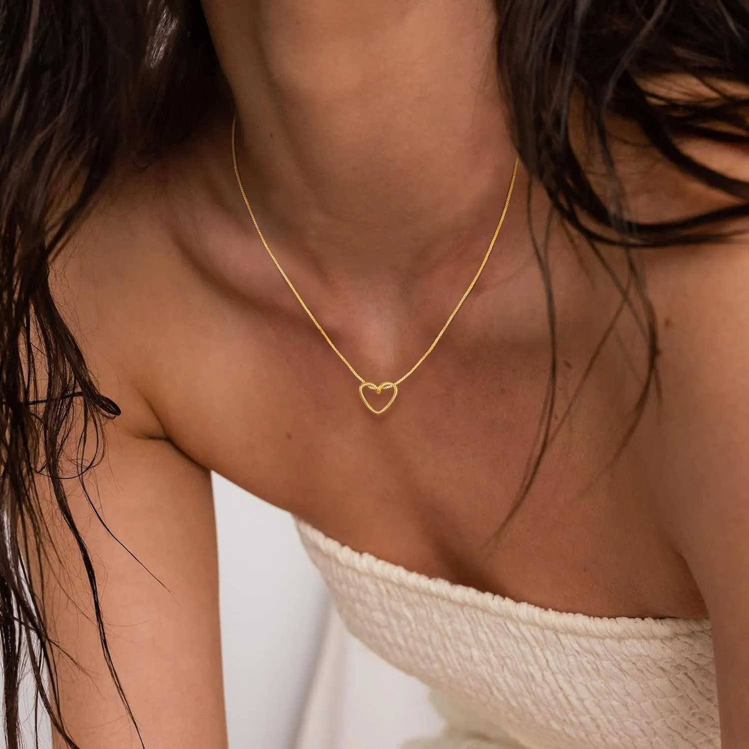 Gold Necklace for Women - Trendy Simple 14K Plated Cute Bow CZ Pendant Choker Chain Necklace for Women Non Tarnish Dainty Jewelry Gift