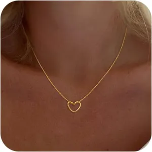 Gold Necklace for Women - Trendy Simple 14K Plated Cute Bow CZ Pendant Choker Chain Necklace for Women Non Tarnish Dainty Jewelry Gift