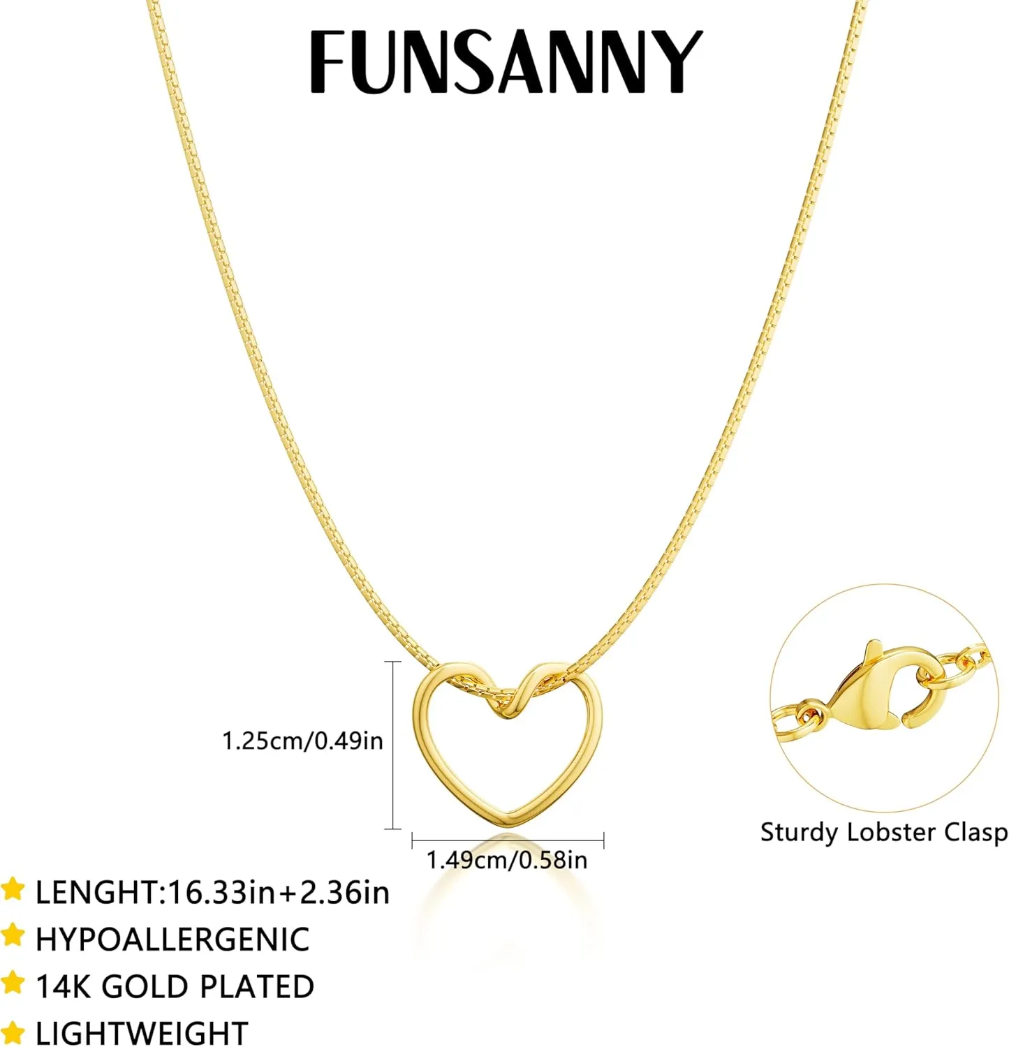 Gold Necklace for Women - Trendy Simple 14K Plated Cute Bow CZ Pendant Choker Chain Necklace for Women Non Tarnish Dainty Jewelry Gift