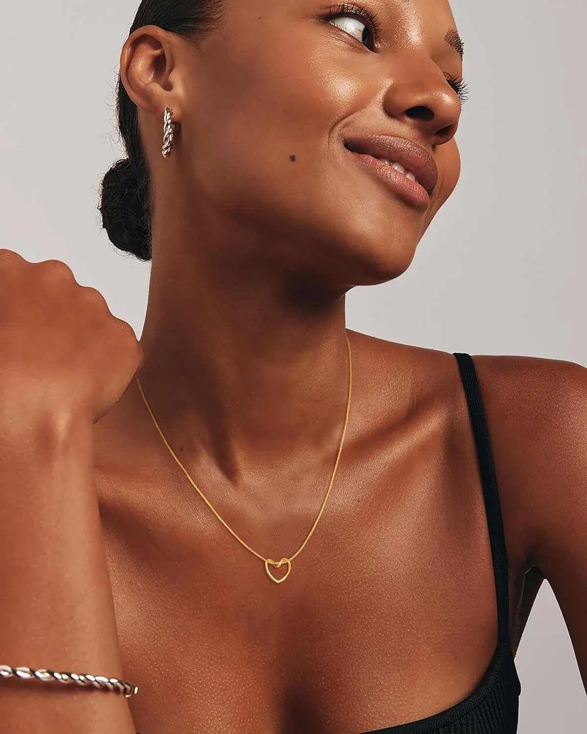Gold Necklace for Women - Trendy Simple 14K Plated Cute Bow CZ Pendant Choker Chain Necklace for Women Non Tarnish Dainty Jewelry Gift