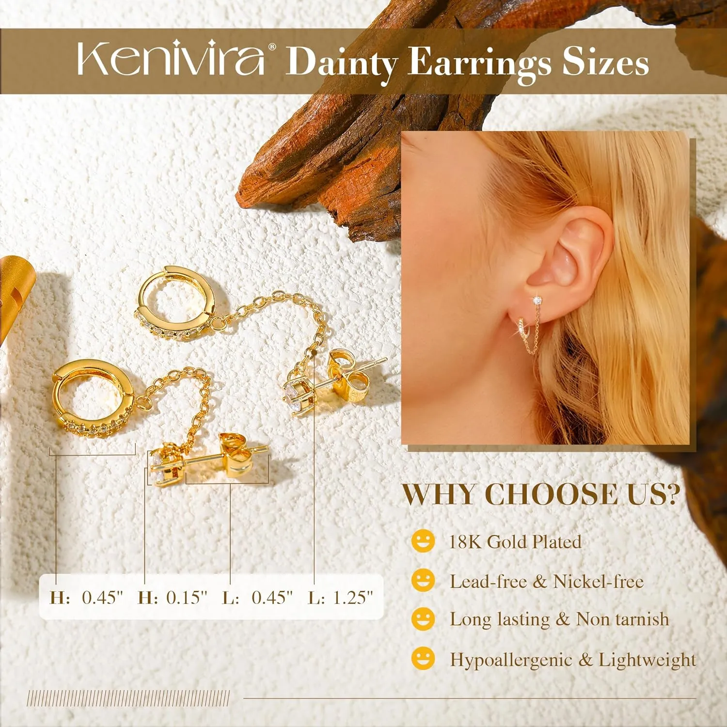 Gold Pearl Hoop Earrings for Women | 18K Gold Huggie Dangle Earrings | Lightweight Small Hoop Earrings
