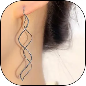 Gold Spiral Dangle Earrings for Women Lover,Silver Long Wire Drop Dangly Earrings Handmade Twisted Linear Earrings Jewelry Accessories Gifts