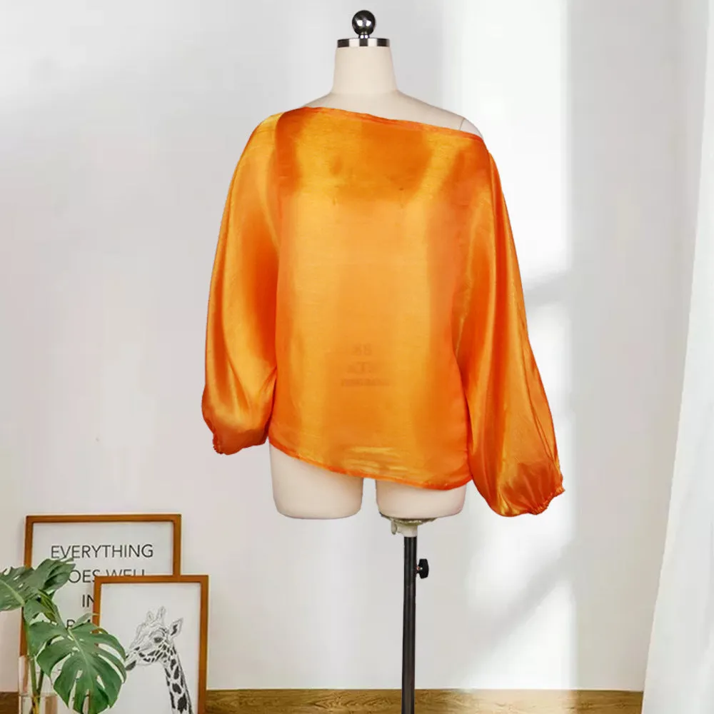 GV Bad and Bougie off shoulder chiffon shirt