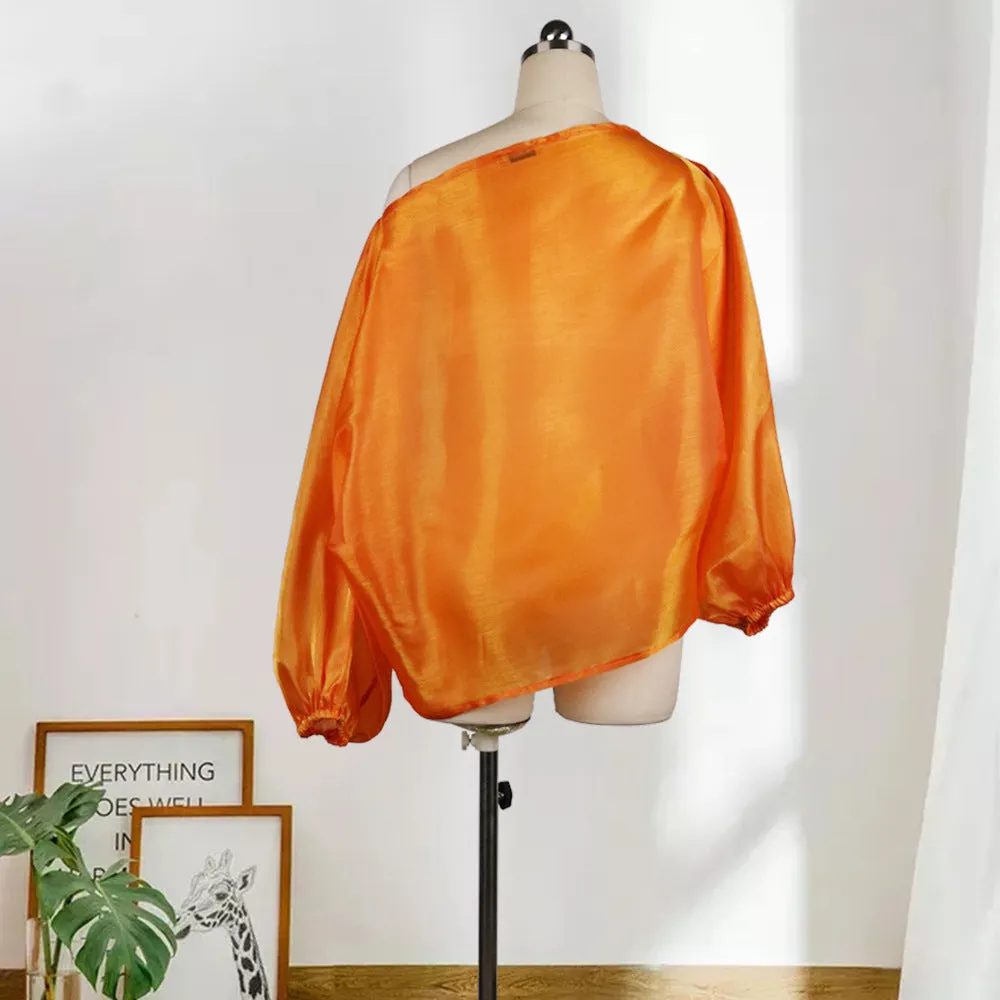 GV Bad and Bougie off shoulder chiffon shirt