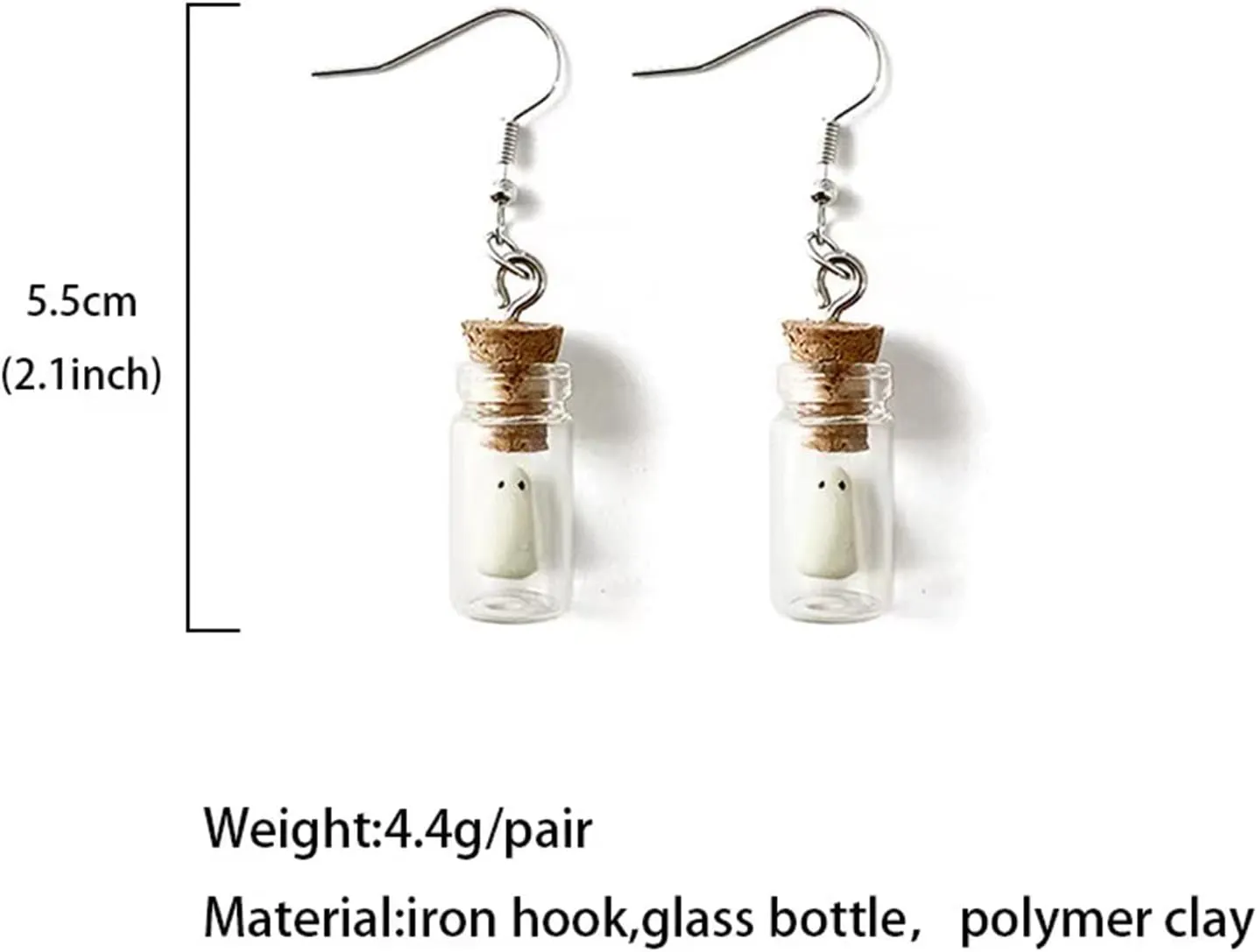 Halloween Ghost Earrings for Women Clay Pumpkin Ghost Drop Earrings Halloween Tiny Glow-In-The-Dark Spooky Charm Pendant Earrings Party Jewelry Gifts for Women