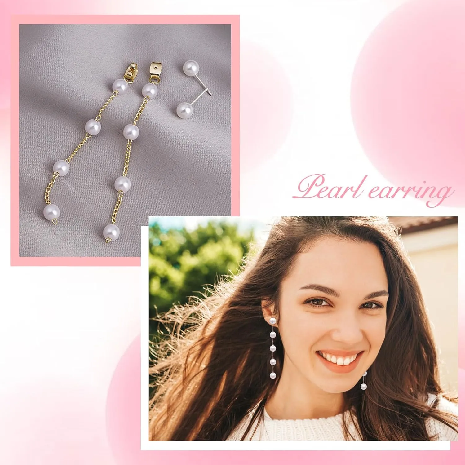 Handmade Pearl Earrings for Women, Pearl Bow Earrings Silvery Pearl Drop Earrings Jewelry S925 Drop Earrings for Girls Bridal as Wedding Bows Jewelry Christmas Gifts (Gold, Pearl Earrings 2)