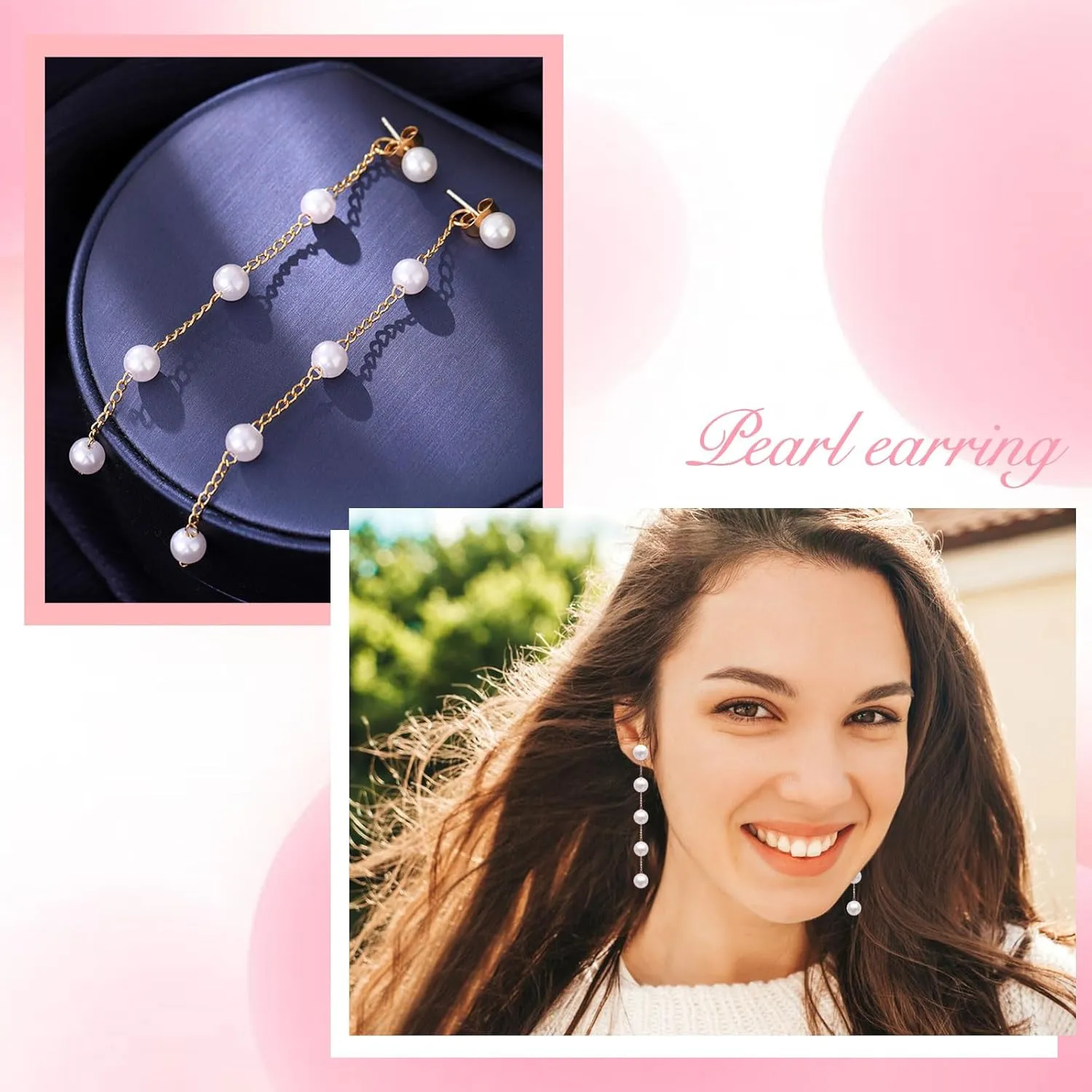Handmade Pearl Earrings for Women, Pearl Bow Earrings Silvery Pearl Drop Earrings Jewelry S925 Drop Earrings for Girls Bridal as Wedding Bows Jewelry Christmas Gifts (Gold, Pearl Earrings 2)