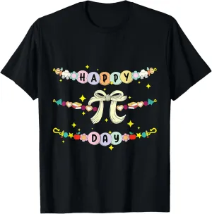 Happy Pi Day Coquette Bow Friendship Bracelets Women Girls T-Shirt