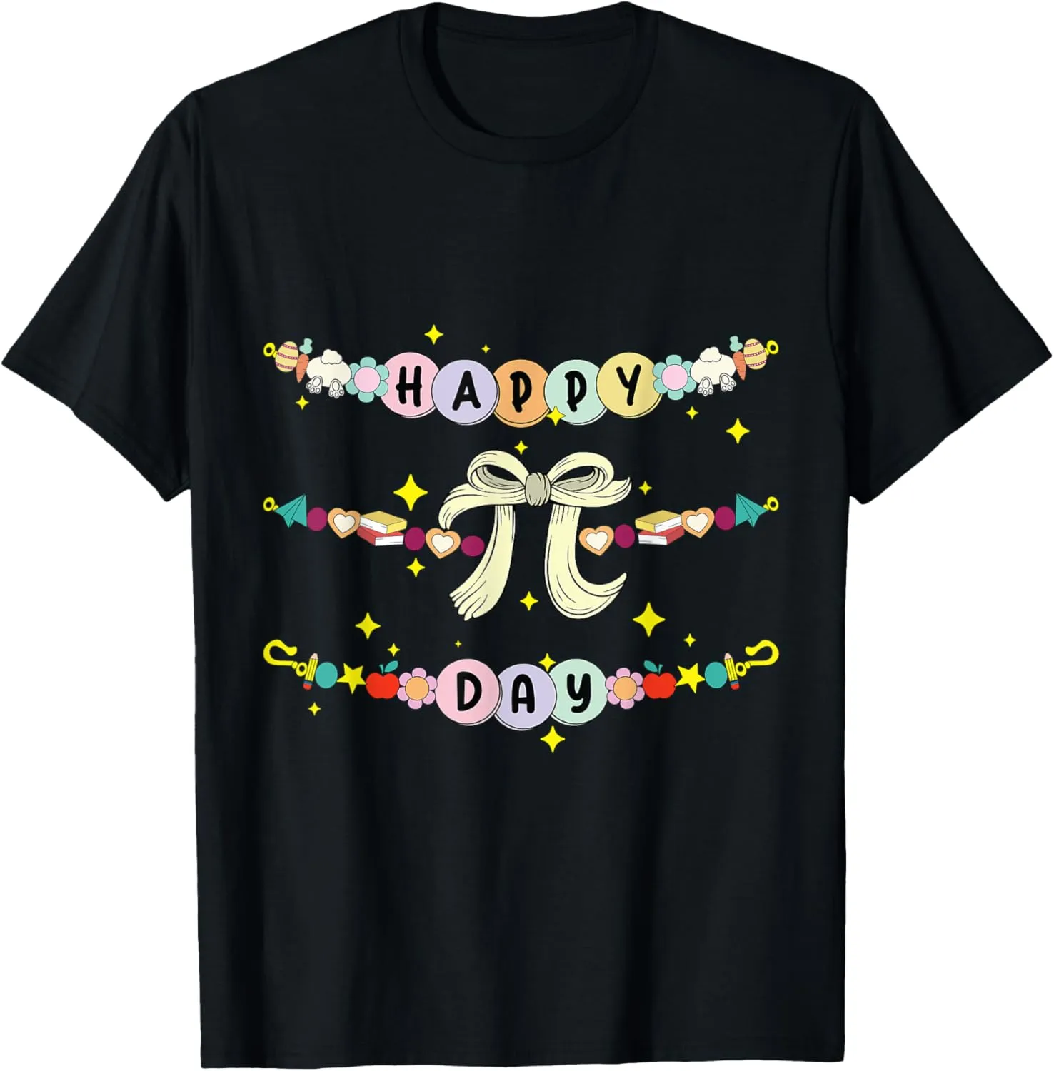 Happy Pi Day Coquette Bow Friendship Bracelets Women Girls T-Shirt