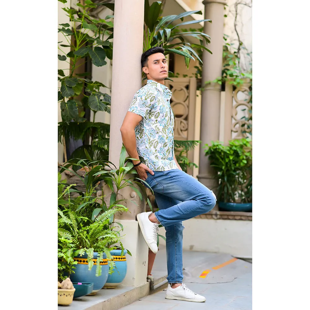 Hatheli Pure Handblock Floral Print Shirt