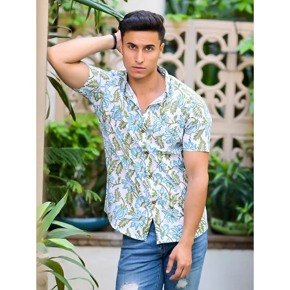 Hatheli Pure Handblock Floral Print Shirt