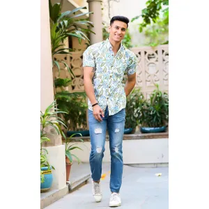 Hatheli Pure Handblock Floral Print Shirt