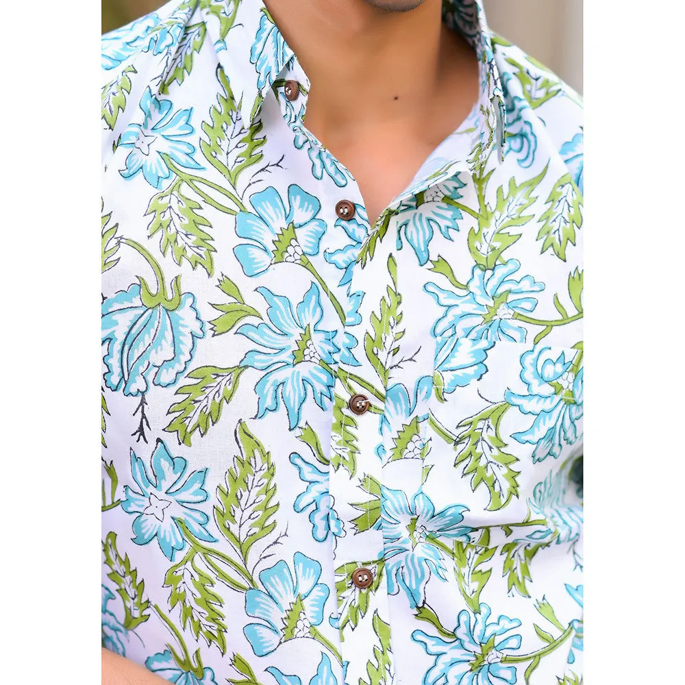 Hatheli Pure Handblock Floral Print Shirt