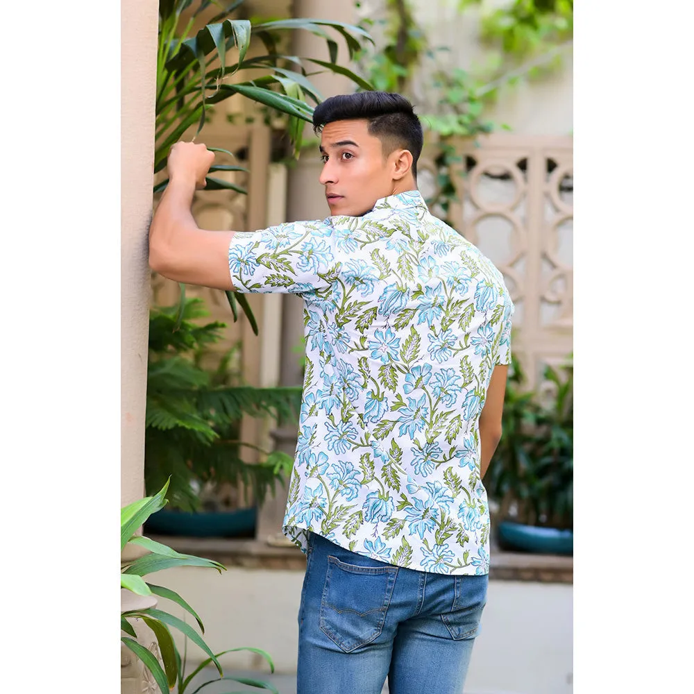 Hatheli Pure Handblock Floral Print Shirt