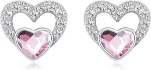 Heart Birthstone Earrings for Women 925 Sterling Silver Heart Stud Earrings Minimalist Crystal Cz Earrings Birthstone Jewelry Gifts