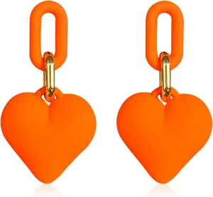 Heart Earrings Pink Heart Dangle Earrings for Women Trendy Hot Pink Earrings Statement Earrings Jewelry Concert Tour Outfits,Big Heart Earrings Rave Sparkle Heart Earring Valentine's Day