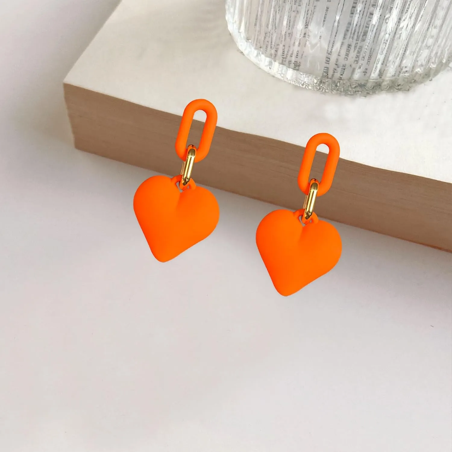 Heart Earrings Pink Heart Dangle Earrings for Women Trendy Hot Pink Earrings Statement Earrings Jewelry Concert Tour Outfits,Big Heart Earrings Rave Sparkle Heart Earring Valentine's Day