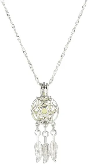 Hollow Luminescent Necklaces For Women Glow In The Dark Dream Catcher Pendant Statement Choker Fashion Jewelry VHM7127