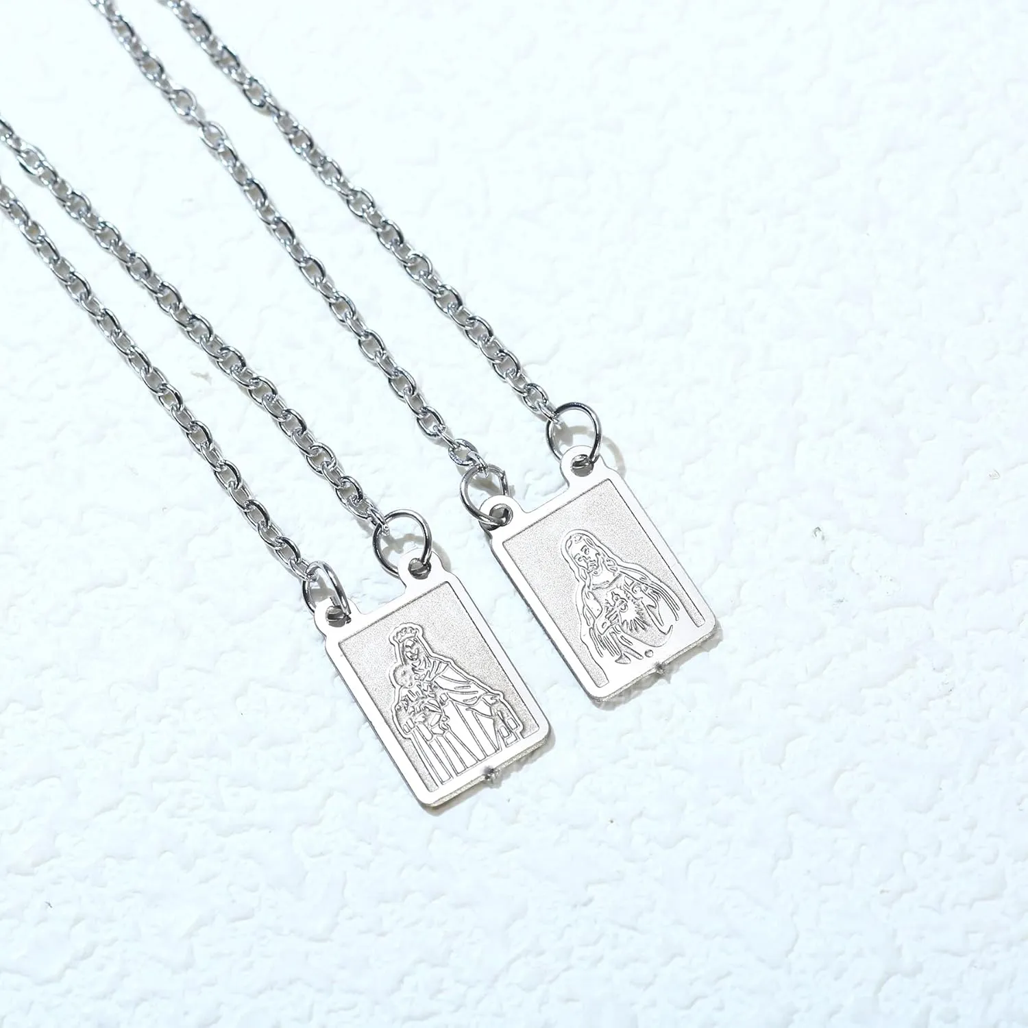 Holy Carmel Stainless Steel Scapular Necklace - Catholic Religious Jewelry Gifts for Women & Men
