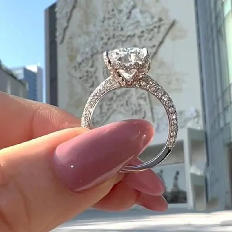 Htayekog 3.5 Carat Elongated Oval Cut Engagement Ring for Women Rectangular Thin Circle Exaggerated Super Sparkly Index Ring Gold Plated 925 Sterling Silver Simulated Diamond Promise Ring8