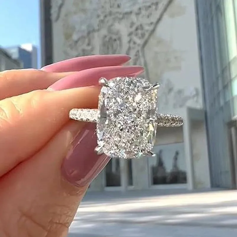 Htayekog 3.5 Carat Elongated Oval Cut Engagement Ring for Women Rectangular Thin Circle Exaggerated Super Sparkly Index Ring Gold Plated 925 Sterling Silver Simulated Diamond Promise Ring8