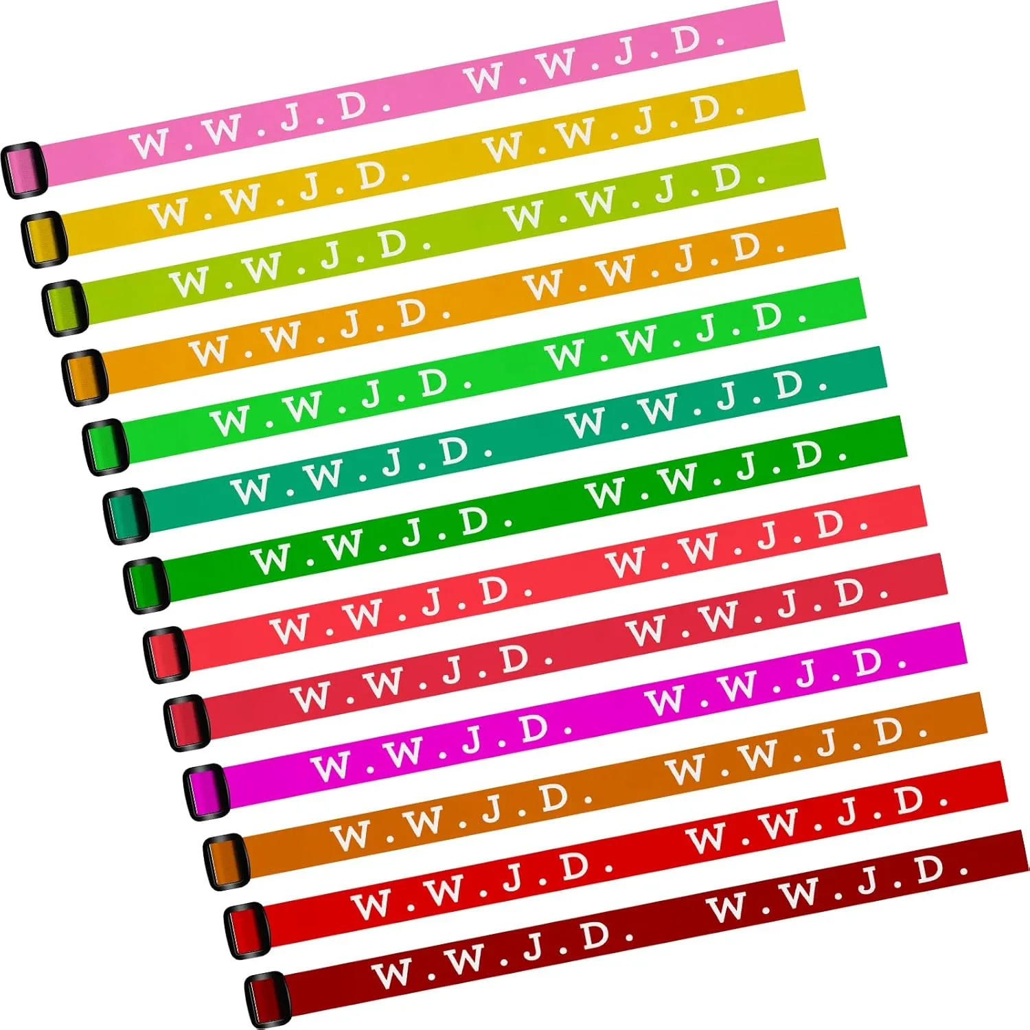 HyDren 100 Pieces Webbing Bracelets Christian What Would Jesus Do Bracelets Religious Charm or Men Women Boys and Girls