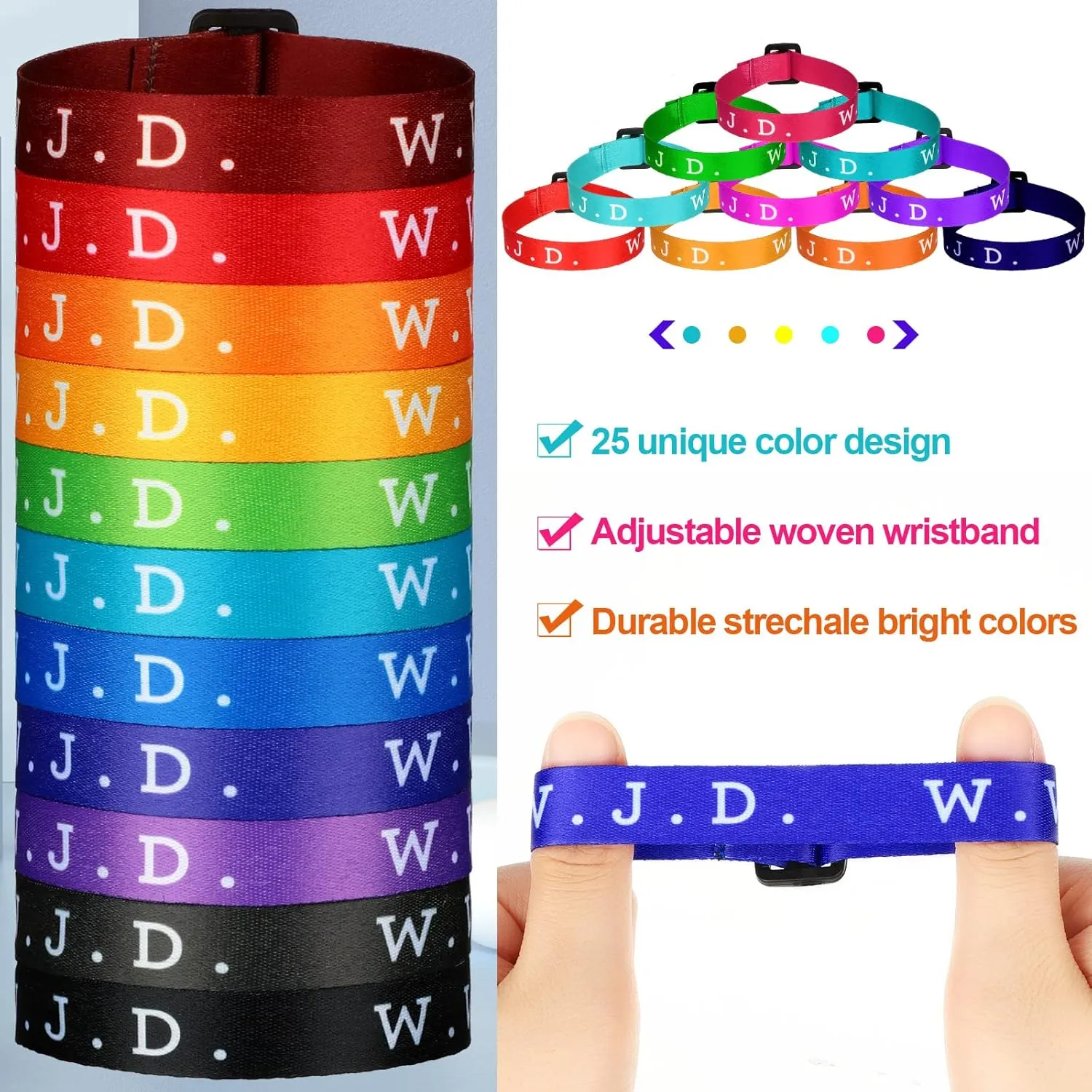 HyDren 100 Pieces Webbing Bracelets Christian What Would Jesus Do Bracelets Religious Charm or Men Women Boys and Girls