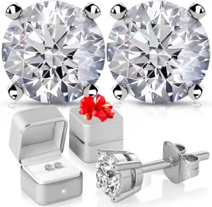 IGI Certified 0.5 to 1 Carat Lab Grown Diamond Stud Earrings for Women And Men In Platinum Or Gold G-H SI Jewelry Gifts Anniversary Birthday Gifts for Her