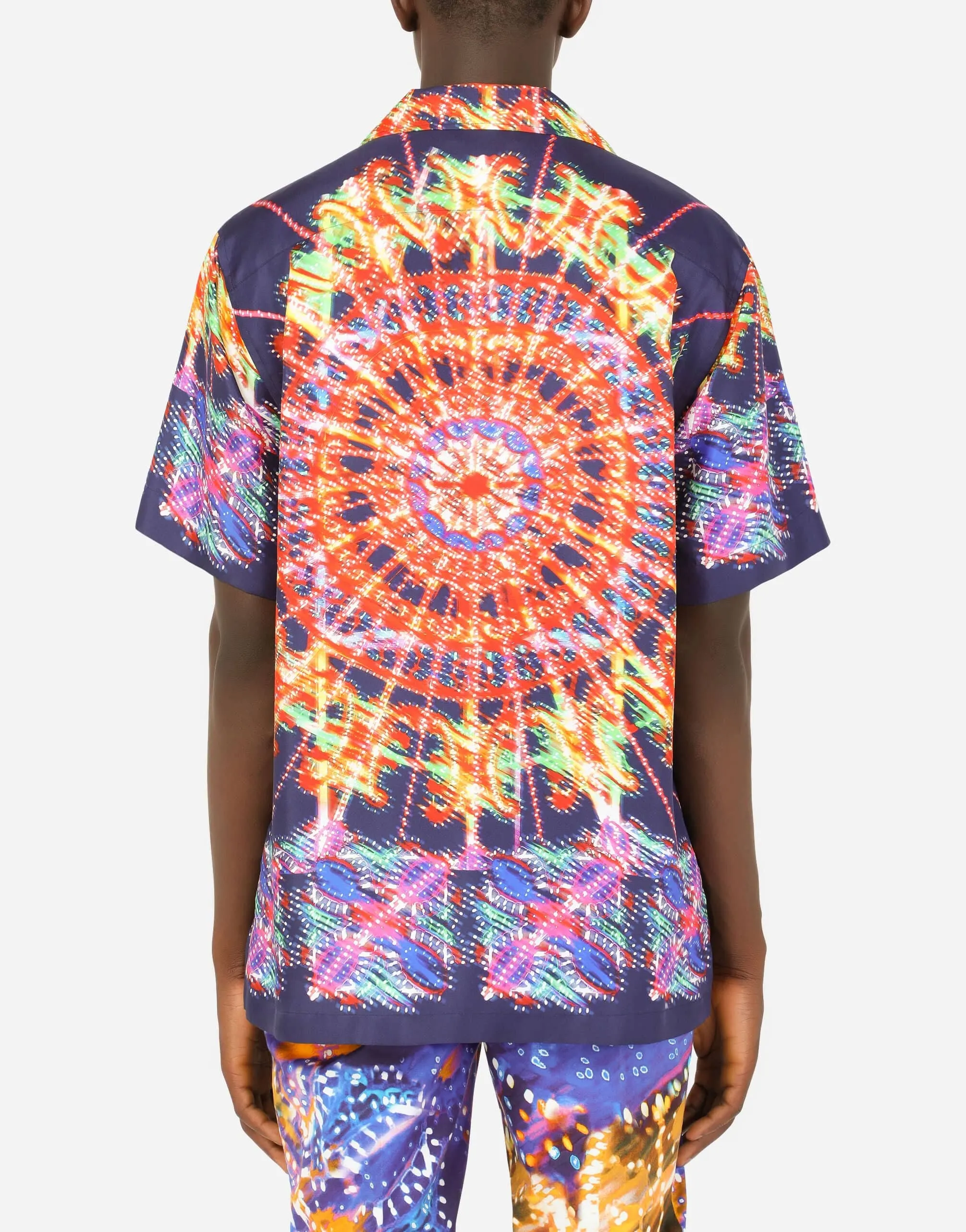 Illumination-Print Silk Hawaiian Shirt