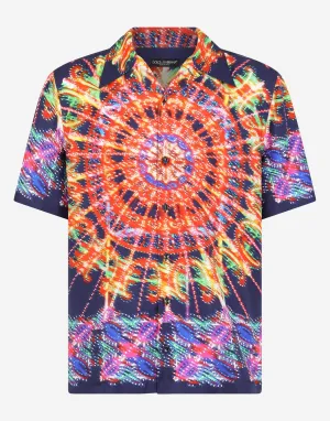Illumination-Print Silk Hawaiian Shirt