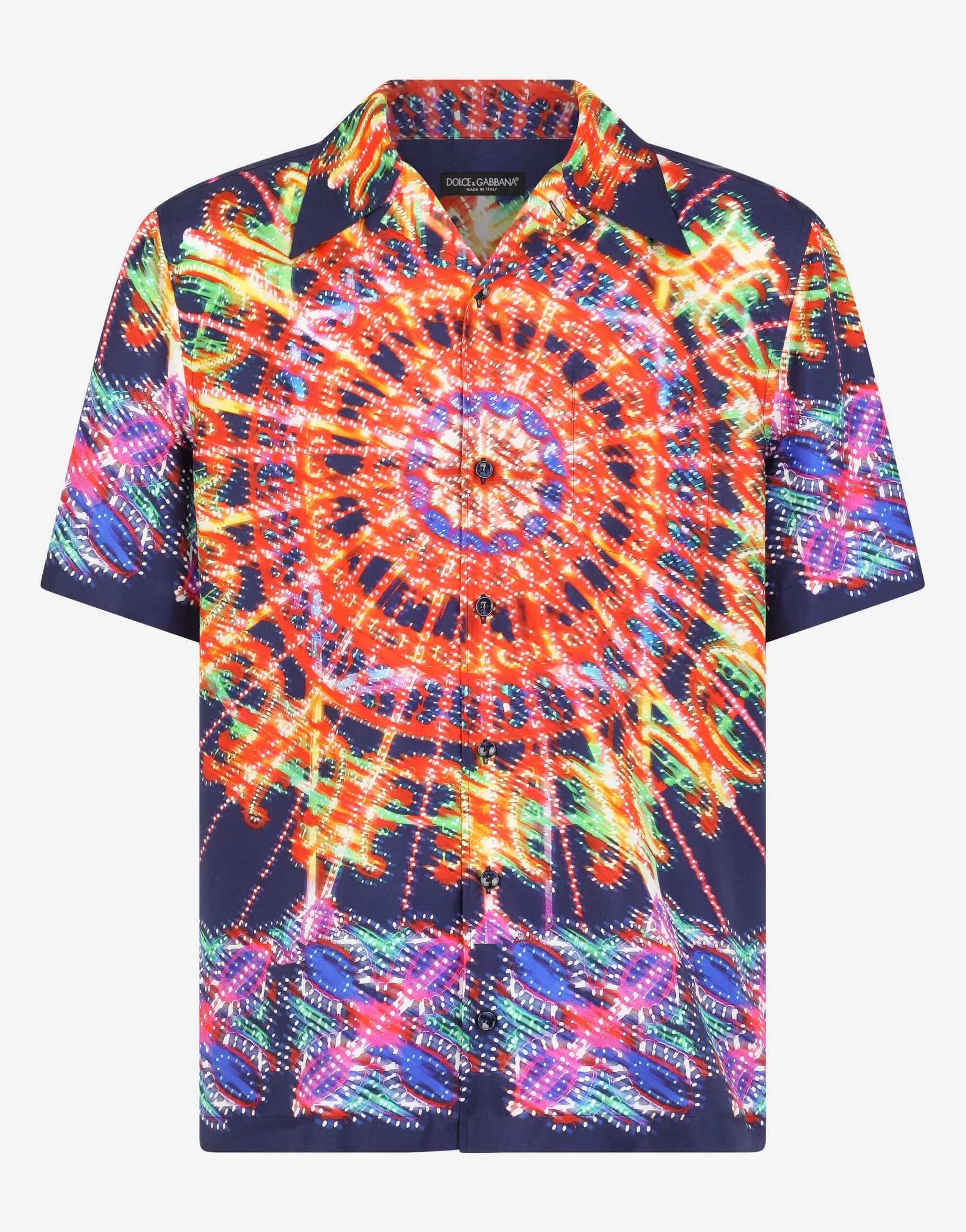 Illumination-Print Silk Hawaiian Shirt