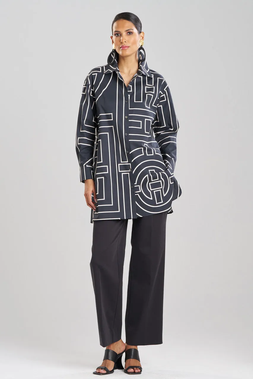 Infinity Printed Cotton Poplin Oversized Shirt